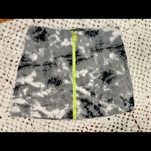 💚No One Cares💚 Neon Abstract Zip Up Mini Skirt